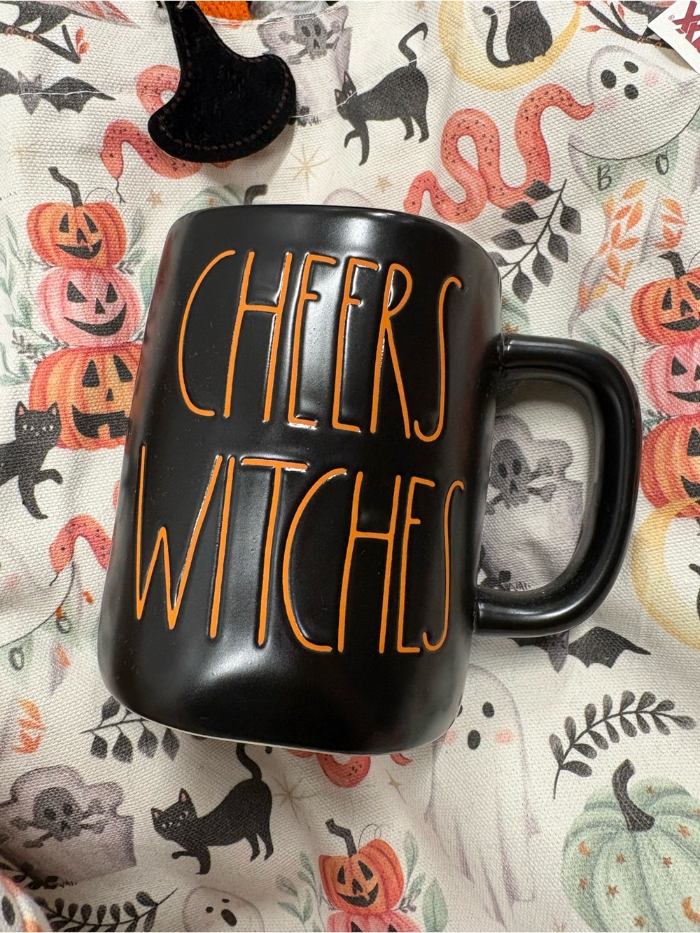 Rae Dunn Cheers Witches Black Ceramic Mug
